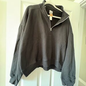 PINK Victoria's Secret Black Quarter-Zip Sweater